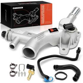 Aptha0258pc A-premium Upgraded Aluminum Coolant Housing Water Outlet With Inlet Hose &