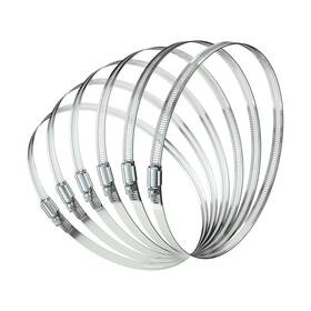Allwin 616943706642 6pcs 5 Inch Stainless Steel Hose Clamp - Adjustable Worm Gear Clamps Silver