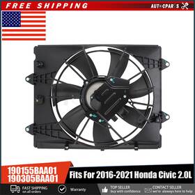 Autocparts 710414766903 Cooling Fan Condenser Radiator Assembly For 2016 2017 2018 2019 2020 Honda Civic