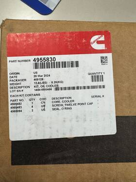 4955830 Cummins Genuine New Oem Oil Cooler Kit