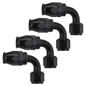 Ev01335d90-4 Evil Energy 8an Ptfe Hose End Fitting 90 Degree Black For