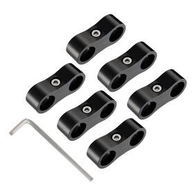 Kt01599an6bk-ca1 Evil Energy Hose Separator Clamp Fuel Line Mounting Aluminum An6 6pcs