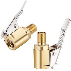 Evac43a Evoultes 2pcs Tire Air Chuck With Clip Adapter Brass Inflation Hose 8mm Gold