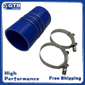 561.16300 Gtb 108041 Cac Cold Side Silicone Hose 3.0 Inch X 6.0 Blue With Clamps For Volvo