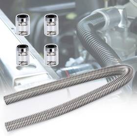 Hypertune 797332769773 Universal 48inch Flexible Radiator Coolant Hose Silver-48inch Silver