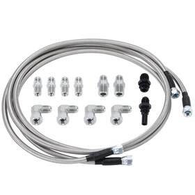 H-ofk19-70-ss Hypertune 6an 70 Inch Transmission Fluid Oil Cooler Hose Line Kit For Gm 70inch Silver