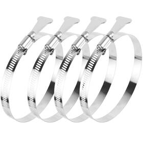 Jianggx 644097996626 4pcs Dryer Vent Clamp 4 Inch 304 Stainless Steel Worm 4inch Silver