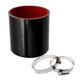 Sc-70 Kdp 2.75 Inch Id Straight Silicone Hose Coupler With Worm Clamp Black