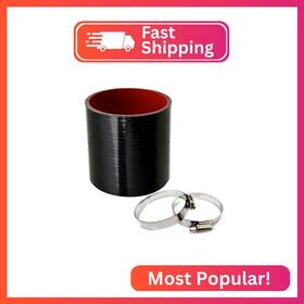 Sc63-4 Kdp 2.5 Inch Id Straight Silicone Hose Coupler With 2 Ss304 Worm Clamps High Temp 4-ply