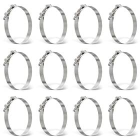 O1229u Ouru 12pack 4.5 Inch T Bolt Hose Clamp 4.76 - 5.08 Silver