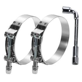 3938 Peromi 2 Pack 2.5 Inch T Bolt Hose Clamp 70-78mm 2.75 -3.07 Silver