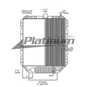 Hdc010003dt Platinum Hd 1994-2005 International 4900 Copper / Brass Radiator - 4 Row Oil Cooler
