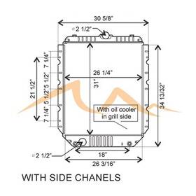 Hdc010038 Platinum Hd 1994-2005 International 4900 Series Copper / Brass Radiator 3 Row Core With
