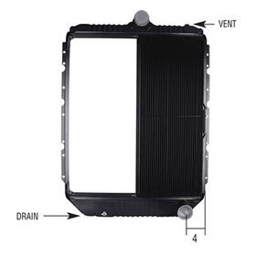 Hdc010060sk Platinum Hd 1994-2005 International 4900 Copper / Brass 4 Row Core With Oil Cooler Grill