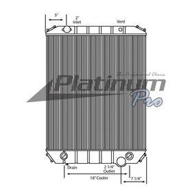 Hdc010066sk Platinum Hd 1997-2005 Freightliner Fl50 Copper / Brass Radiator With Oil Cooler