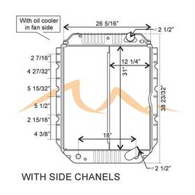 Hdc010349 Platinum Hd 1994-2005 International 4900 Copper / Brass 4 Row Radiator - Oil Cooler