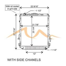 Hdc010368 Platinum Hd 1997-2009 Isuzu Npr Copper / Brass Radiator Oil Cooler On Grill Side