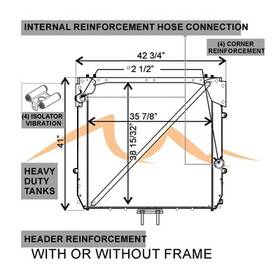 Hdc010456 Platinum Hd 2003-2008 Freightliner Cascadia Copper / Brass Radiator With Framework
