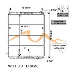 Hdc010595 Platinum Hd 2006-2010 Freightliner Cascadia Copper / Brass Radiator With Oil Cooler 3
