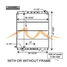 Hdc010627 Platinum Hd 2008-2010 Freightliner M2 100 Copper / Brass Radiator With Oil Cooler 3 Row