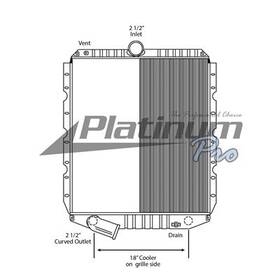 Hdc010705 Platinum Hd 1994-2003 International 4900 Copper / Brass Radiator - Oil Cooler Grill Side