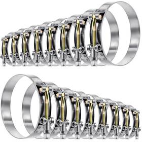 C-048-8s Tnisesm 16pcs 8 Sizes T-bolt Hose Clamps 304 16pcs-3/4 Inch -3inch Silver