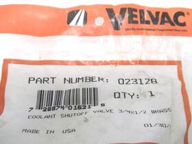 023128 Velvac New Shut Off Valve Brass 3/4 Inch Od 1/2 Pipe Black Knob
