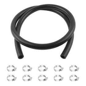 Guan-0722 Vkqts 5ft 5/8 Car Heater Hose With 10pcs Clamps Id 16mm And Od 24mm Coolant Black