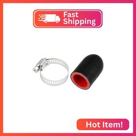 X Autohaux A24032500ux0818 1 Pcs 30mm Length 22mm/0.87 Inch Id Black Red Car Silicone Rubber Hose En