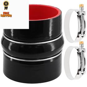 Ca-gjgzg-89 Xaugiry Straight Coupler Silicone Hose Id 3-1/2 Inch 4 Ply 3.5 Black And Red
