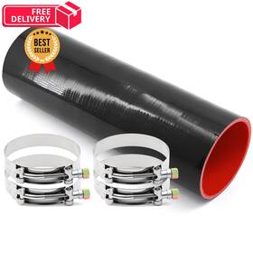 Gjgzg12-89 Xaugiry Id 3-1/2 Inch Straight Coupler Silicone Hose 4 3.5 -12 Length Black And Red