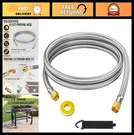 6FT Stainless Steel Braided Propane Hose Extension, 3/8" Female Flare Ends, Gas. Fixed Price $35.99.
