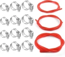 Glarks 15 Pc. 4-10MM Red Silicone Vacuum Tube Hose Line W/ Clamps. Fixed Price $21.88.