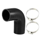 Autohaux 1 Set 57MM 2.25" Id 90 Degree Elbow Engine Inch, Black. Fixed Price $26.11.