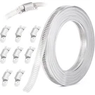 Ouru 10FT Hose CLAMPS,304 Stainless Metal STRAPPING+8 Fasteners, Silver. Fixed Price $16.09.