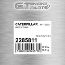 228-5811 Water Pump Fits Caterpillar (new Aftermarket). Fixed Price $558.84.
