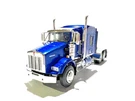 Dcp First Gear 1/64 Scale T-800 Kenworth Midroof, Blue Black Frame Deck Plate. Fixed Price $109.00.
