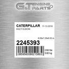 224-5393 Inlet Elbow Fits Caterpillar (surplus Open Box). Fixed Price $695.05.