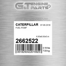 266-2522 Fuel Pump Fits Caterpillar (new Aftermarket). Fixed Price $289.56.