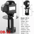 DB-12 Cooling Water Pump 40W 2860R/MIN 220V Machine Coolant Tool 12L/MIN. Fixed Price $39.55.